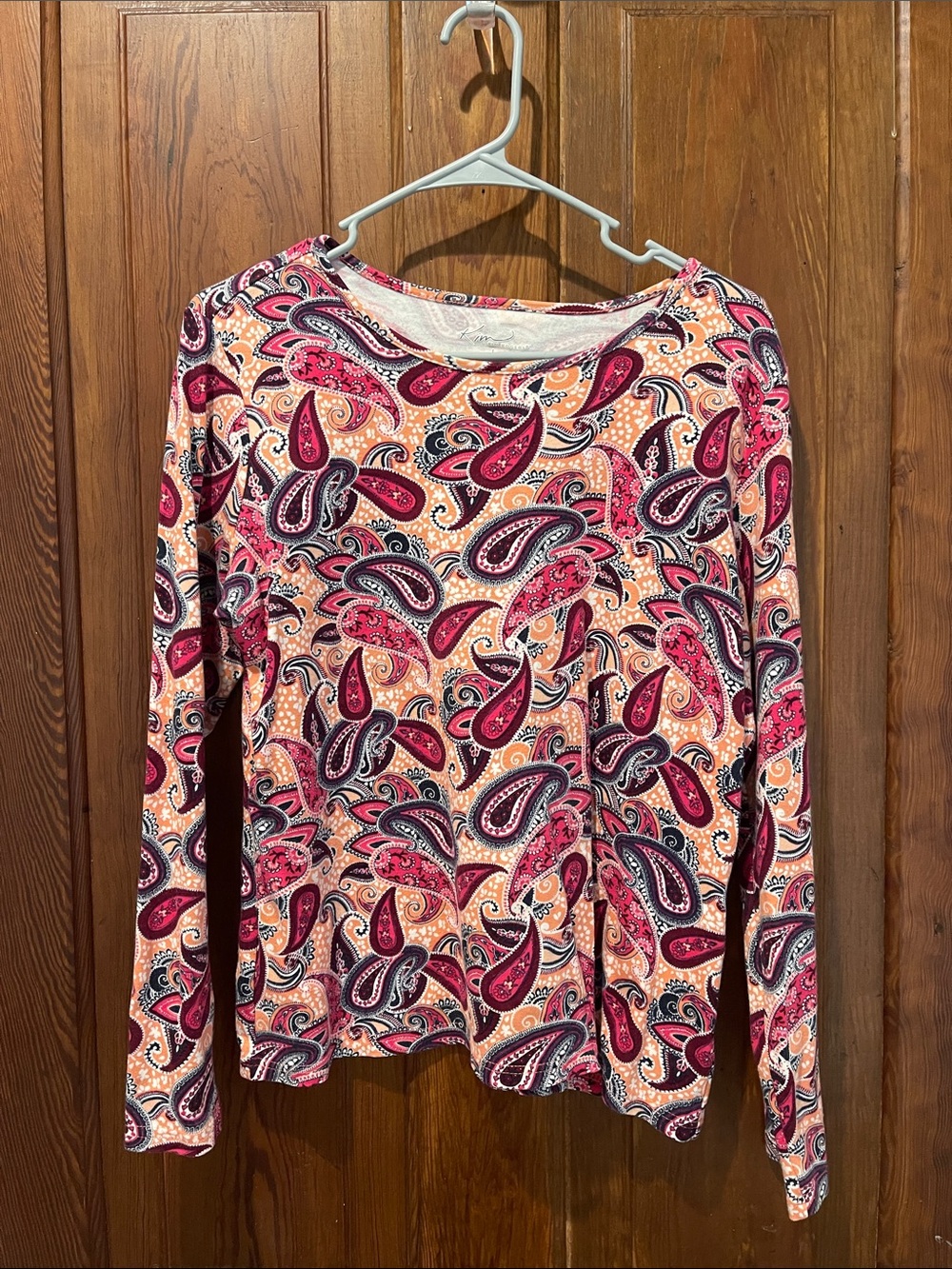 Kim Rogers Pink Multi Paisley Long Sleeve Top